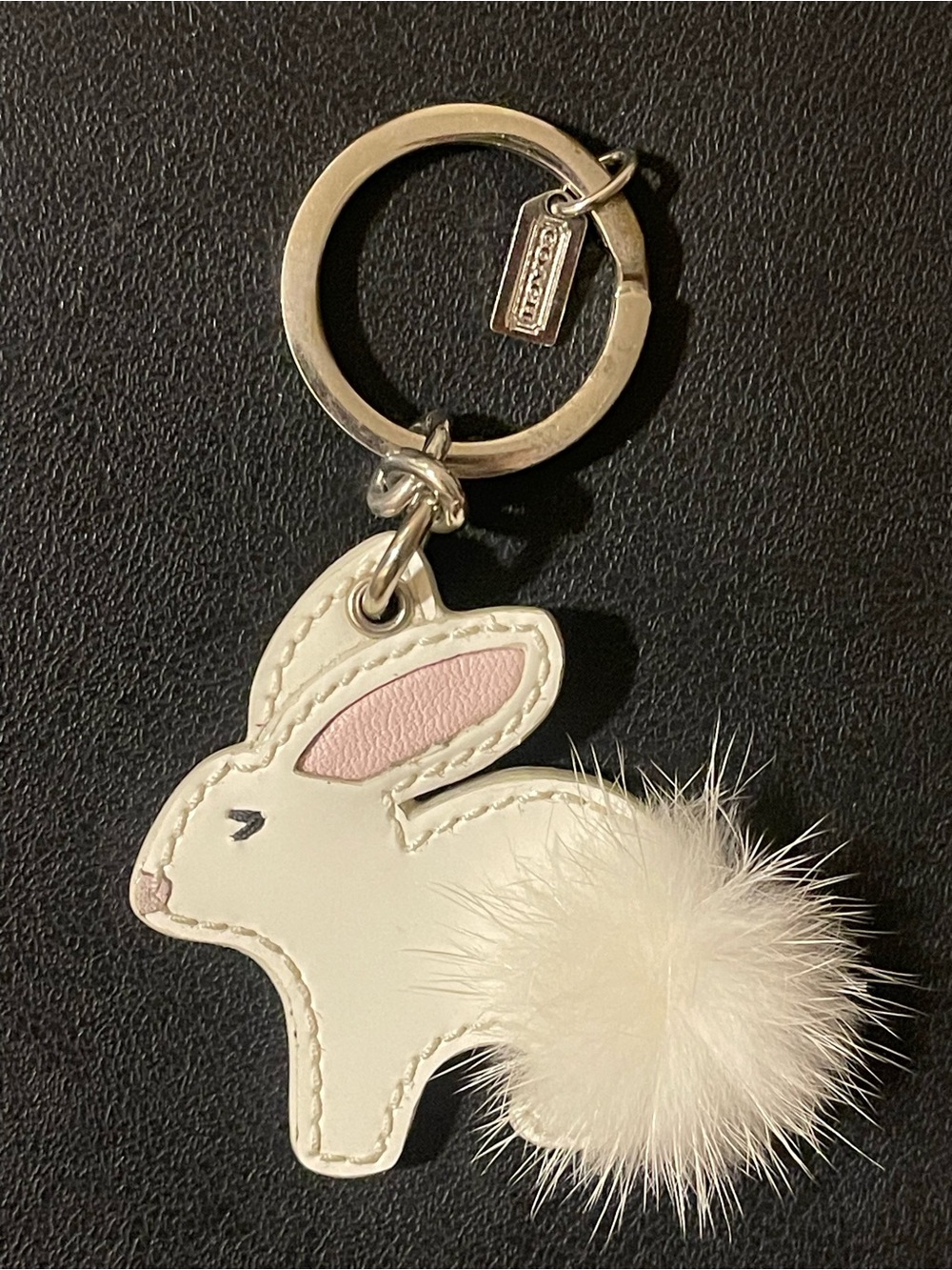 Coach Rabbit Mink Bunny keychain fob